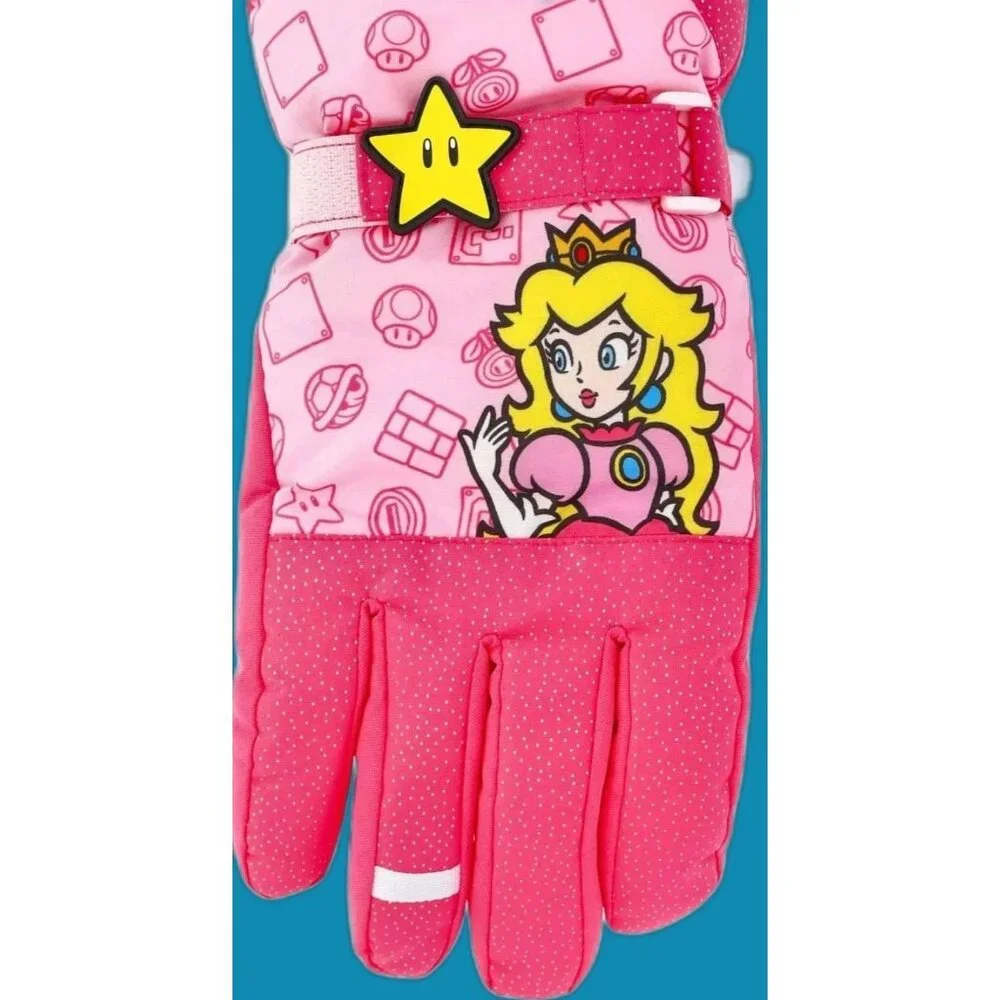 SUPER MARIO Girls PRINCESS PEACH Insulated Gloves 3M SIZE S-M NEW